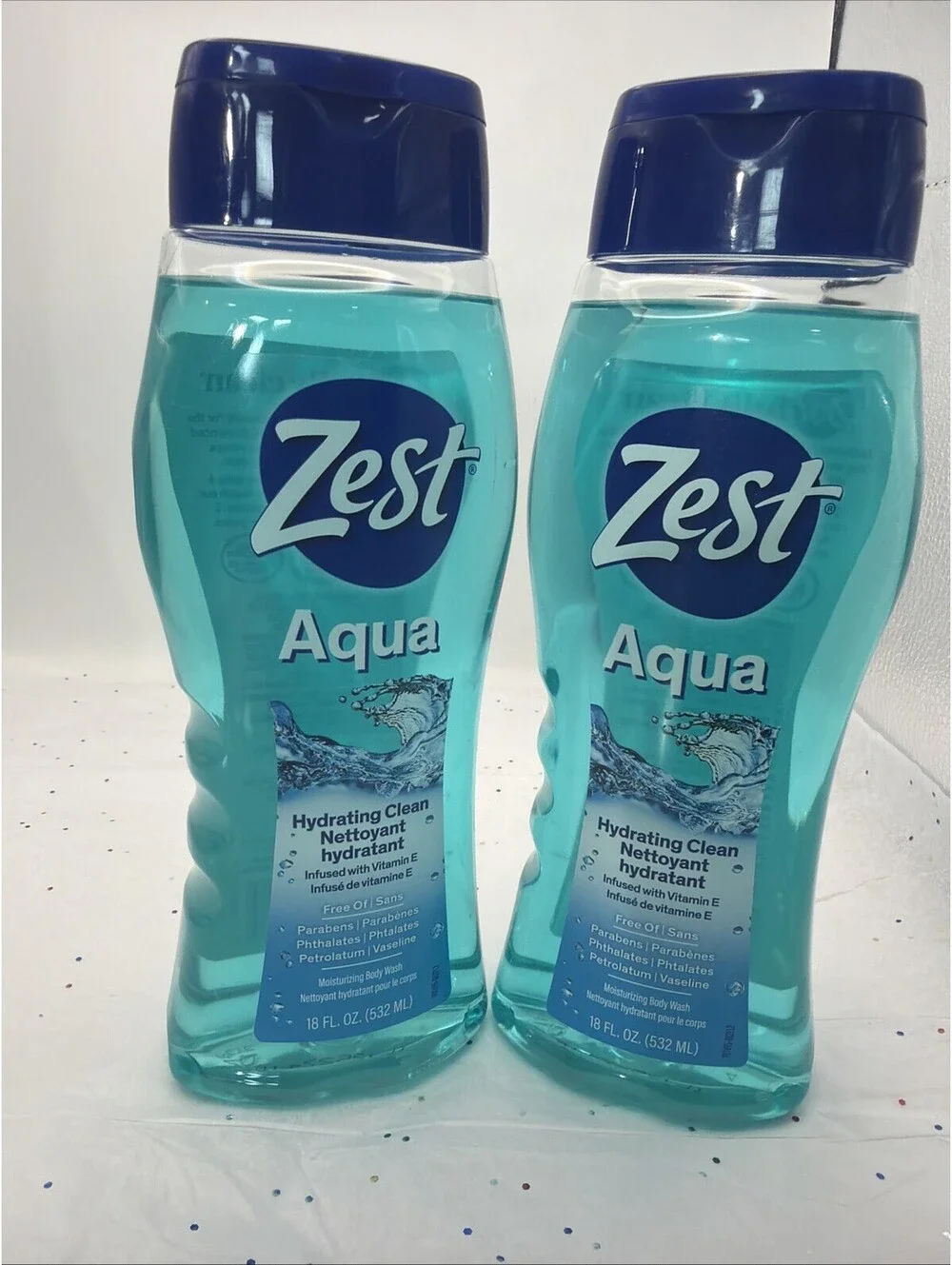 Zest Body Wash Aqua 18 oz 2 Pack Moisturizing Shower Gel Fresh Clean Scent NEW